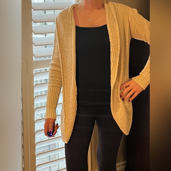 Triple Five Soul Long Cream/Beige Airy Cardigan size L - Picture 3 of 12